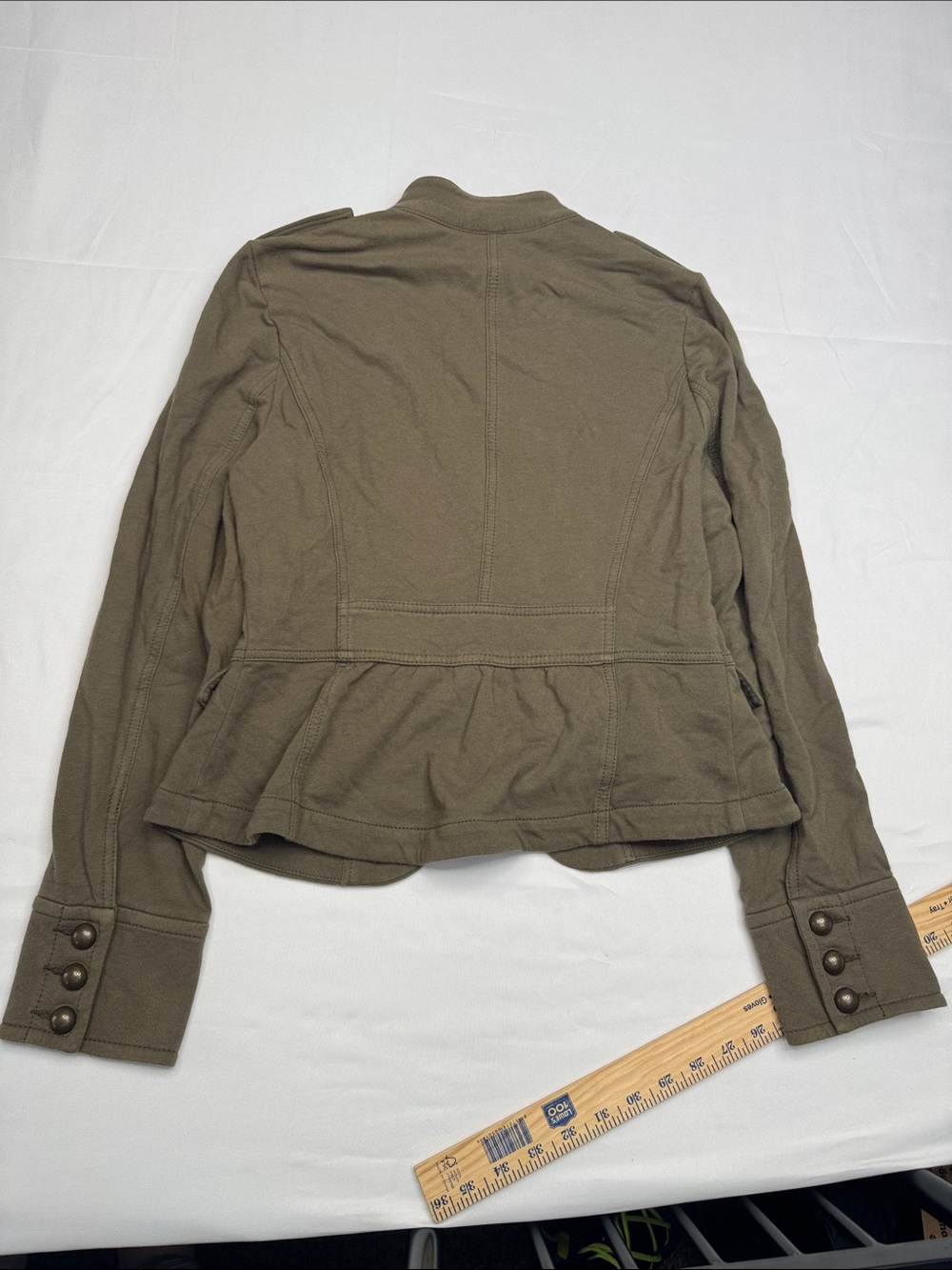INC International Concepts Olive Green Military Style Jacket Embellished Size L - Picture 6 of 6